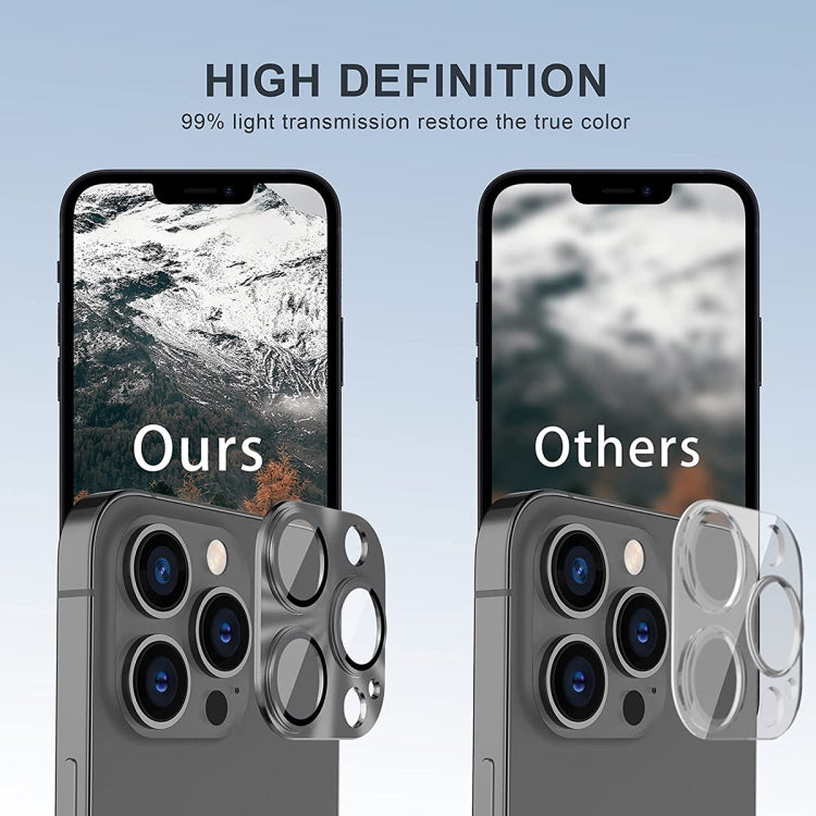 For iPhone 16 / 16 Plus ENKAY Aluminium Alloy Tempered Glass Lens Cover Film(Sierra Blue)