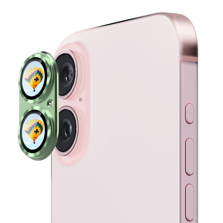 For iPhone 16 / 16 Plus ENKAY Anti-reflection Camera Lens Aluminium Alloy Tempered Glass Film(Green) - free shipping - PMC Jewellery - Order now!