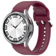 For Samsung Galaxy Watch 6 Classic 47mm Solid Color Silver Buckle Quick Release Silicone Watch Band(Wine Red) - free shipping - PMC TechLife - Order now!