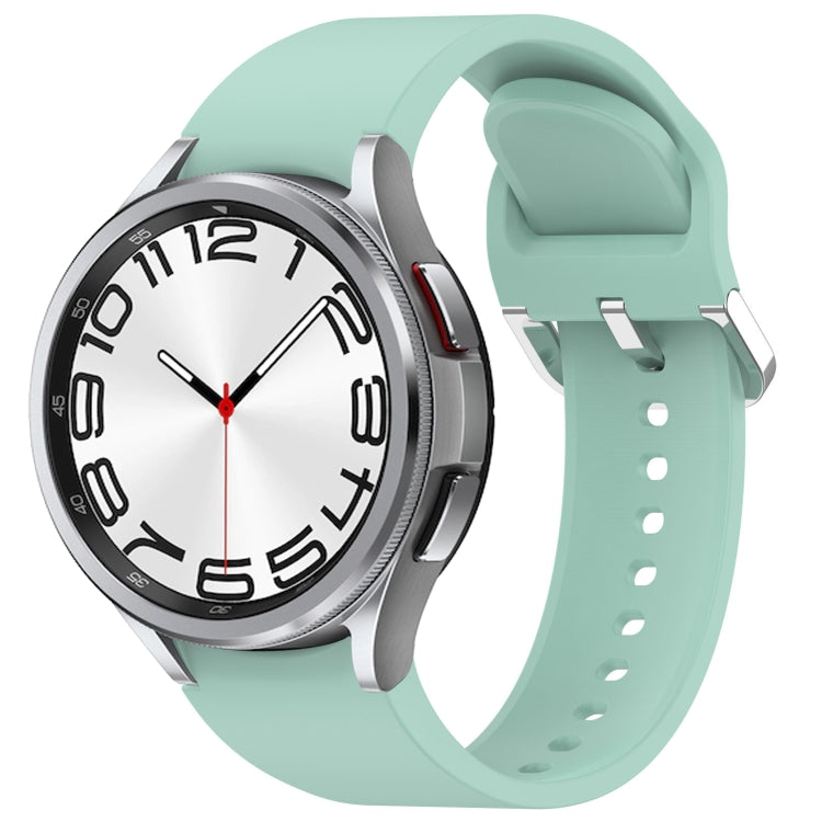 For Samsung Galaxy Watch 6 Classic 47mm Solid Color Silver Buckle Quick Release Silicone Watch Band(Teal) - free shipping - PMC TechLife - Order now!