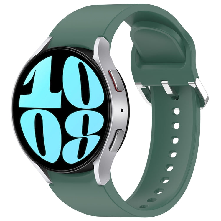 For Samsung Galaxy Watch 6 44mm Solid Color Silver Buckle Quick Release Silicone Watch Band(Green) - free shipping - PMC TechLife - Order now!