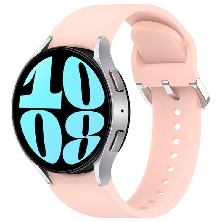 For Samsung Galaxy Watch 6 40mm Solid Color Silver Buckle Quick Release Silicone Watch Band(Pink) - free shipping - PMC TechLife - Order now!