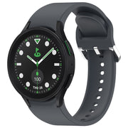 For Samsung Galaxy watch 5 Pro Golf Edition Solid Color Silver Buckle Quick Release Silicone Watch Band(Grey)