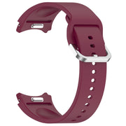 For Samsung Galaxy watch 5 Pro Golf Edition Solid Color Silver Buckle Quick Release Silicone Watch Band(Wine Red)