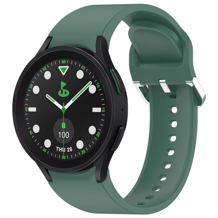 For Samsung Galaxy watch 5 Pro Golf Edition Solid Color Silver Buckle Quick Release Silicone Watch Band(Green) - free shipping - PMC TechLife - Order now!
