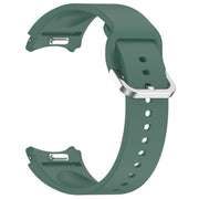 For Samsung Galaxy watch 5 Pro Golf Edition Solid Color Silver Buckle Quick Release Silicone Watch Band(Green)