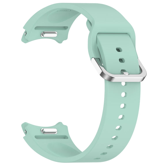 For Samsung Galaxy watch 5 Pro Golf Edition Solid Color Silver Buckle Quick Release Silicone Watch Band(Teal)