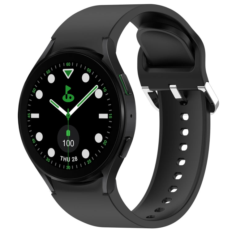 For Samsung Galaxy watch 5 Golf Edition Solid Color Silver Buckle Quick Release Silicone Watch Band(Black) - free shipping - PMC TechLife - Order now!