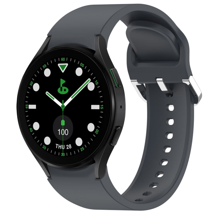 For Samsung Galaxy watch 5 Golf Edition Solid Color Silver Buckle Quick Release Silicone Watch Band(Grey) - free shipping - PMC TechLife - Order now!
