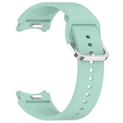 For Samsung Galaxy Watch 4 44mm Solid Color Silver Buckle Quick Release Silicone Watch Band(Teal)