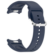 For Samsung Galaxy Watch 4 44mm Solid Color Silver Buckle Quick Release Silicone Watch Band(Midnight Blue)