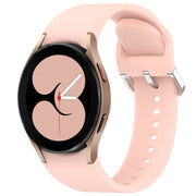 For Samsung Galaxy Watch 4 40mm Solid Color Silver Buckle Quick Release Silicone Watch Band(Pink)