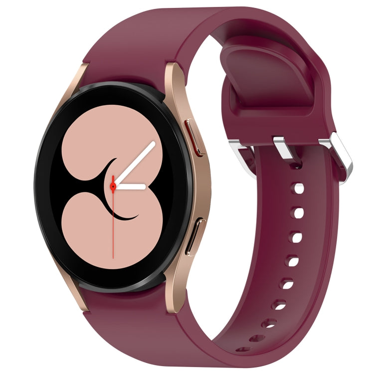 For Samsung Galaxy Watch 4 40mm Solid Color Silver Buckle Quick Release Silicone Watch Band(Wine Red) - free shipping - PMC TechLife - Order now!