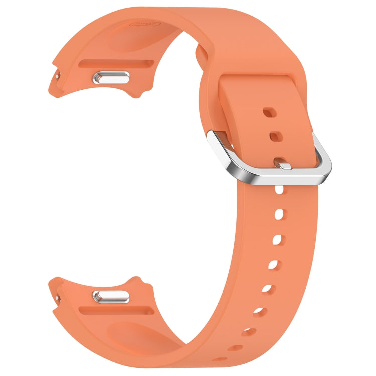 For Samsung Galaxy Watch 7 44mm Solid Color Silver Buckle Quick Release Silicone Watch Band(Orange) - free shipping - PMC TechLife - Order now!