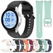 For Samsung Galaxy Watch FE 40mm Solid Color Silver Buckle Quick Release Silicone Watch Band(White)