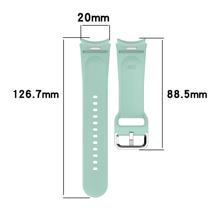 For Samsung Galaxy Watch FE 40mm Solid Color Silver Buckle Quick Release Silicone Watch Band(White)