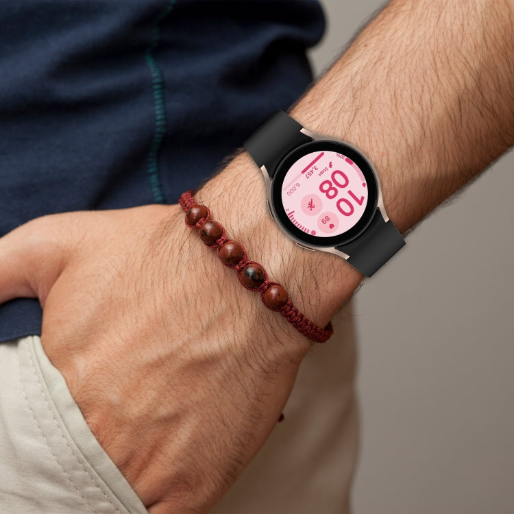 For Samsung Galaxy watch 5 Pro Golf Edition Solid Color Silver Buckle Quick Release Silicone Watch Band(Orange)