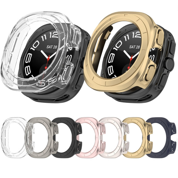 For Samsung Galaxy Watch Ultra 47mm Half Coverage Hollowed PC Watch Protective Case(Black)