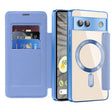 For Google  Pixel 8a Shield Magsafe RFID Anti-theft Rhombus Leather Phone Case(Sierra Blue) - Google Cases by PMC TechLife | Online Shopping South Africa | PMC TechLife | Buy Now Pay Later Mobicred