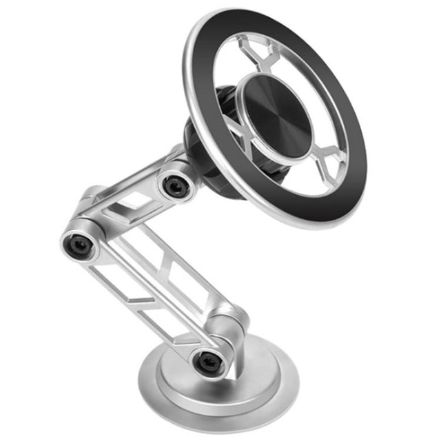 G188 Aluminum Alloy Adjustable Cellphone Stand Car Dashboard Magnetic Phone Holder(Silver)