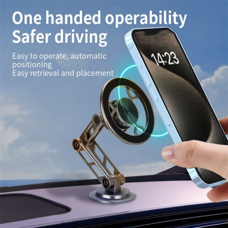 G188 Aluminum Alloy Adjustable Cellphone Stand Car Dashboard Magnetic Phone Holder(Grey)