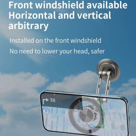 G188 Aluminum Alloy Adjustable Cellphone Stand Car Dashboard Magnetic Phone Holder(Silver)