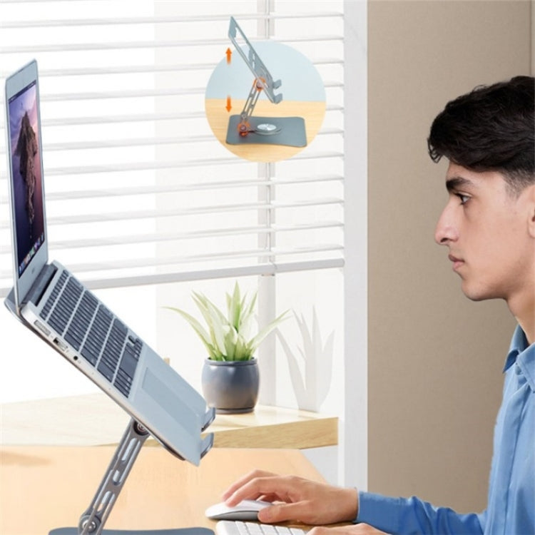 G69 Heat Dissipation Rotatable Notebook Desktop Stand Aluminum Alloy Foldable Laptop Bracket(Grey) - Laptop Stand by PMC Jewellery | Online Shopping South Africa | PMC Jewellery | Buy Now Pay Later Mobicred