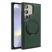 For Samsung Galaxy S24+ 5G Yashi 360 Degree Rotating MagSafe Bracket Phone Case(Dark Green)