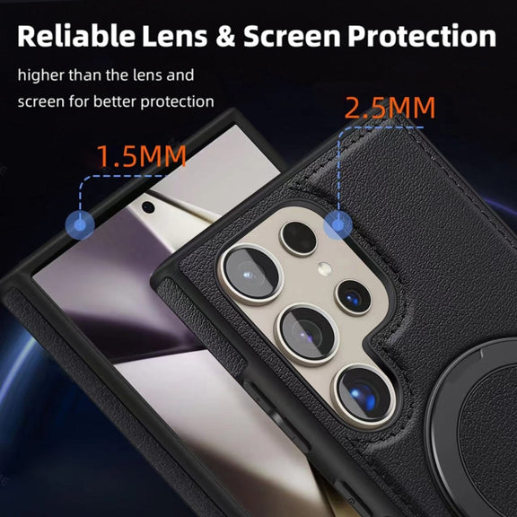 For Samsung Galaxy S24 5G Yashi 360 Degree Rotating MagSafe Bracket Phone Case(Classic Black)