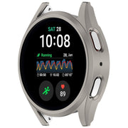For Sansung Galaxy Watch 7 40mm Half Pack Hollow PC Watch Protective Case(Titanium Steel Color)