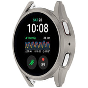 For Sansung Galaxy Watch 7 44mm Half Pack Hollow PC Watch Protective Case(Titanium Steel Color)
