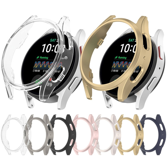 For Sansung Galaxy Watch 7 40mm Half Pack Hollow PC Watch Protective Case(Titanium Steel Color)
