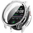 For Samsung Galaxy Watch 7 40mm Single Row Diamond PC + Tempered Film Integrated Watch Protective Case(Transparent White) - Watch Cases by PMC TechLife | Online Shopping South Africa | PMC TechLife | Buy Now Pay Later Mobicred