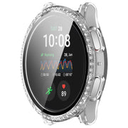For Samsung Galaxy Watch 7 40mm Single Row Diamond PC + Tempered Film Integrated Watch Protective Case(Transparent White)
