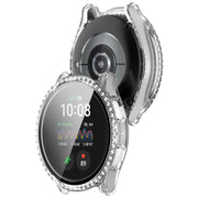 For Samsung Galaxy Watch 7 40mm Single Row Diamond PC + Tempered Film Integrated Watch Protective Case(Transparent White)