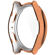 For Samsung Galaxy Watch 7 40mm Single Row Diamond PC + Tempered Film Integrated Watch Protective Case(Rose Gold)