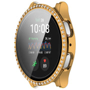 For Samsung Galaxy Watch 7 40mm Single Row Diamond PC + Tempered Film Integrated Watch Protective Case(Gold)