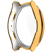 For Samsung Galaxy Watch 7 40mm Single Row Diamond PC + Tempered Film Integrated Watch Protective Case(Gold)