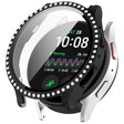 For Samsung Galaxy Watch 7 40mm Single Row Diamond PC + Tempered Film Integrated Watch Protective Case(Black) - Watch Cases by PMC TechLife | Online Shopping South Africa | PMC TechLife | Buy Now Pay Later Mobicred