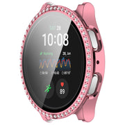 For Samsung Galaxy Watch 7 40mm Single Row Diamond PC + Tempered Film Integrated Watch Protective Case(Pink)