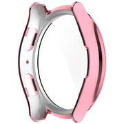 For Samsung Galaxy Watch 7 40mm Single Row Diamond PC + Tempered Film Integrated Watch Protective Case(Pink)
