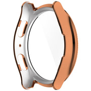 For Samsung Galaxy Watch 7 44mm Single Row Diamond PC + Tempered Film Integrated Watch Protective Case(Rose Gold)