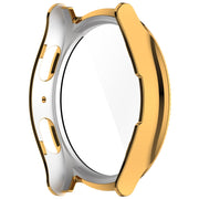 For Samsung Galaxy Watch 7 44mm Single Row Diamond PC + Tempered Film Integrated Watch Protective Case(Gold)