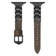 For Apple Watch Ultra 2 49mm Ceramic Color Buckle Contrast Leather Watch Band(Taupe+Black+Black Buckle) - Watch Bands by PMC TechLife | Online Shopping South Africa | PMC TechLife | Buy Now Pay Later Mobicred