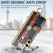 For Samsung Galaxy S24+ 5G Stereoscopic Flowers Wristband Card Bag Phone Case(Black)