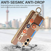 For Samsung Galaxy S24+ 5G Stereoscopic Flowers Wristband Card Bag Phone Case(Brown)