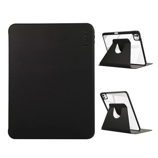 For iPad Pro 11 2024 ENKAY 360 Rotation PMMA Leather Smart Tablet Case with Pen Slot(Black) - free shipping - PMC Jewellery - Order now!
