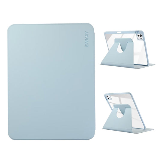 For iPad Pro 11 2024 ENKAY 360 Rotation PMMA Leather Smart Tablet Case with Pen Slot(Blue) - free shipping - PMC Jewellery - Order now!