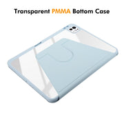 For iPad Pro 11 2024 ENKAY 360 Rotation PMMA Leather Smart Tablet Case with Pen Slot(Grey)