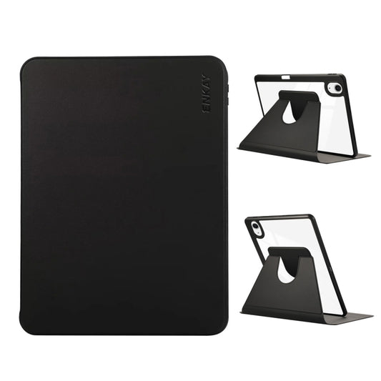 For iPad Pro Air 11 2024 ENKAY 360 Rotation PMMA Leather Smart Tablet Case with Pen Slot(Black) - free shipping - PMC Jewellery - Order now!